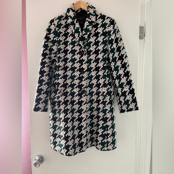 Ann Taylor Houndstooth Chesterfield Coat in Size Small Petite - Picture 1 of 5
